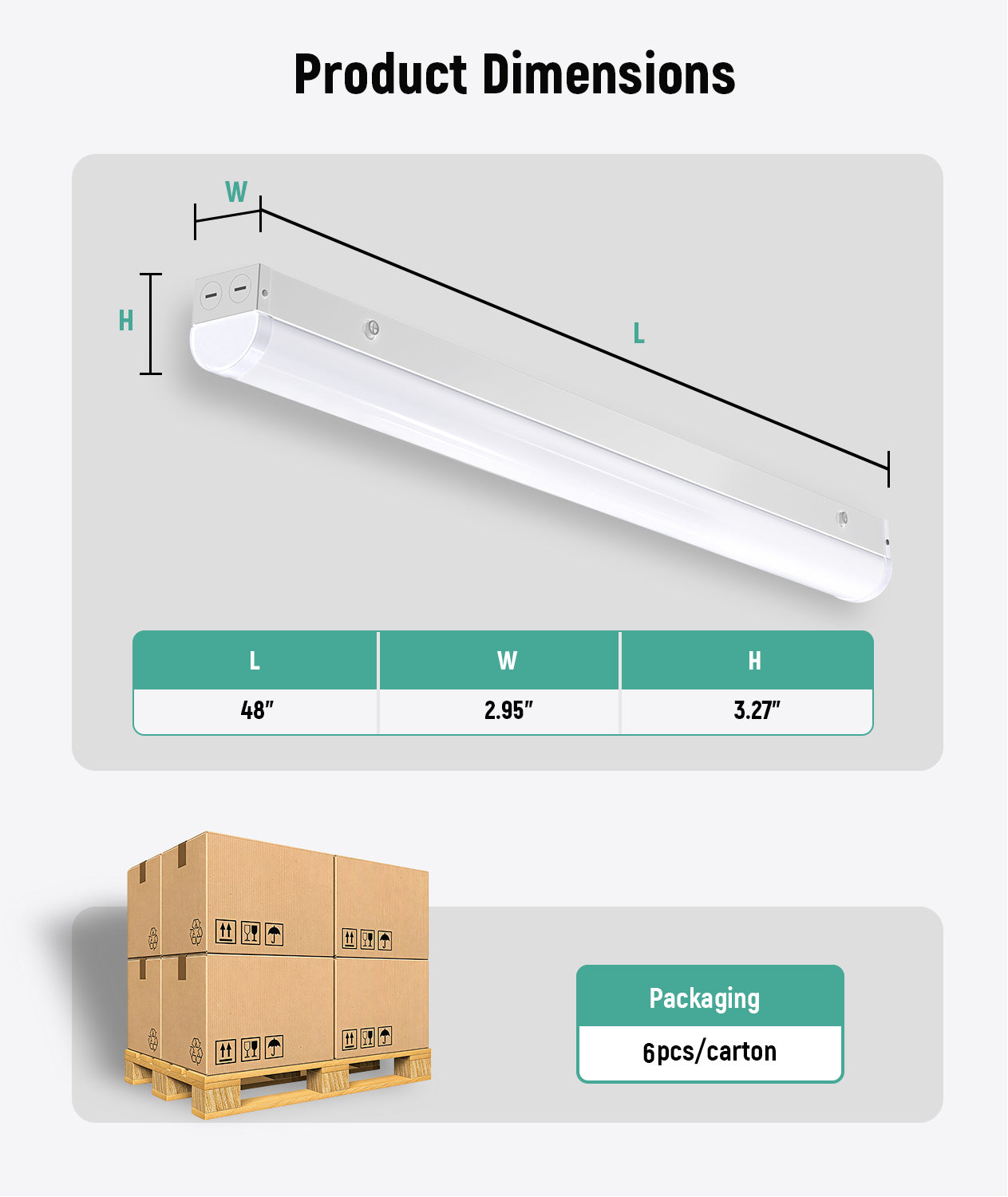 JEE 4ft LED Linear Strip ST02 20-45W with Emergency Battery