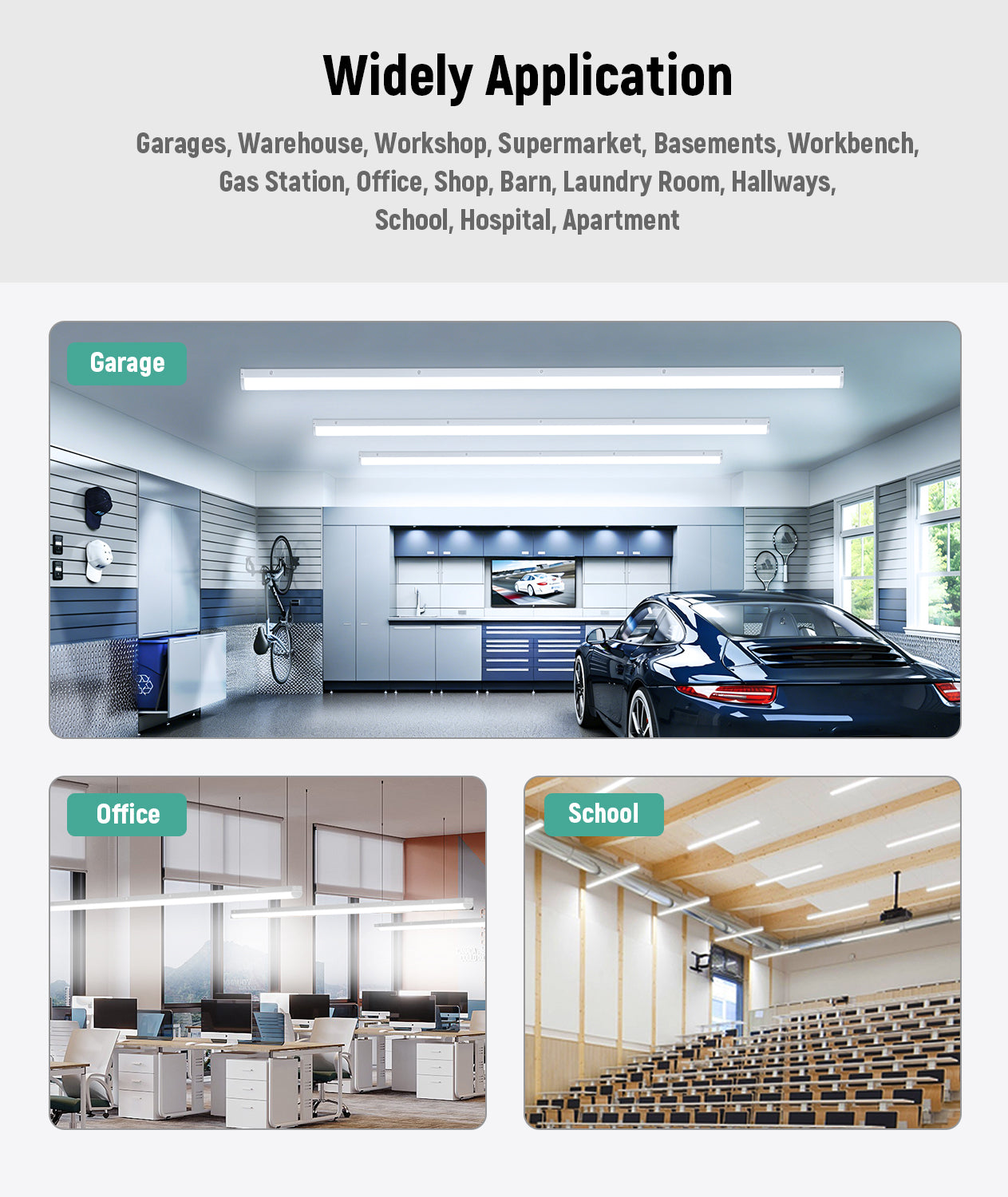 JEE 8ft LED Linear Strip ST02 70-90W with Sensor Base