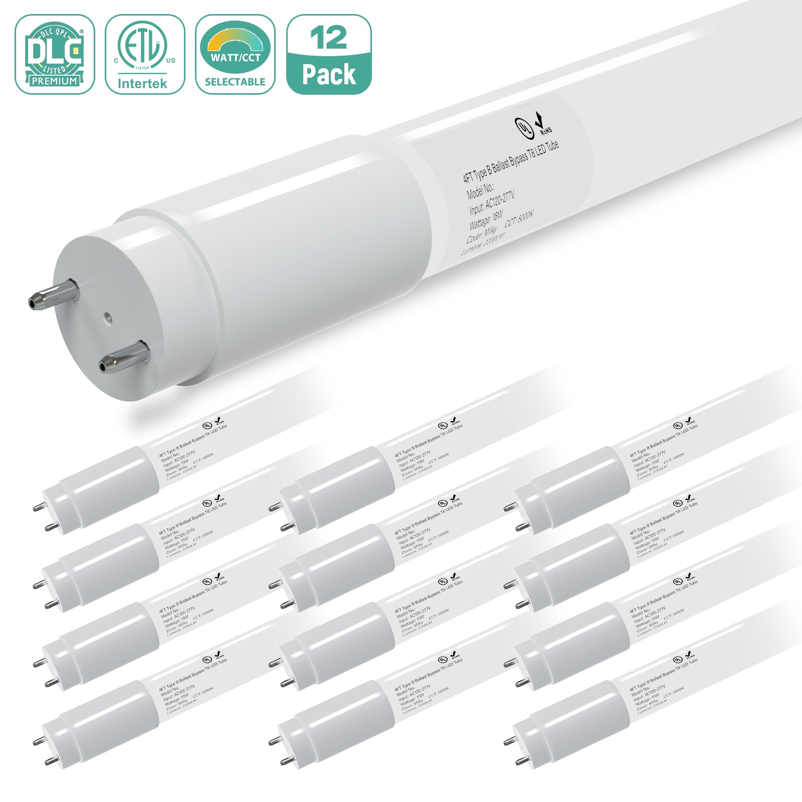 JEE 4ft T8 Glass LED Tube Type B 15W Milky