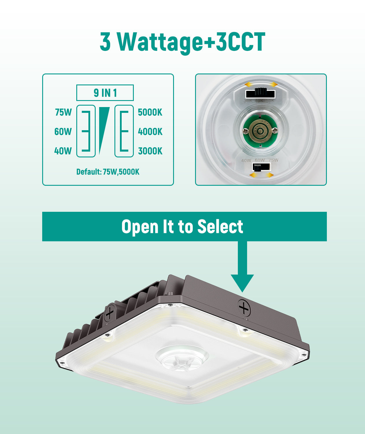 JEE LED Garage Canopy 40-75W
