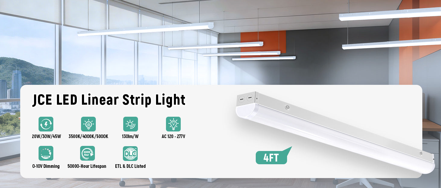 JEE 4ft LED Linear Strip ST02 20-45W with Sensor Base