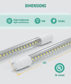 JEE 4ft T8 Glass LED Tube Type B 18W Clear