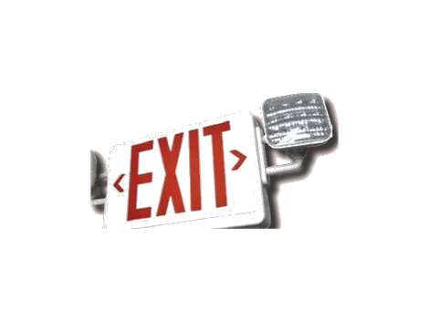TCP LED Universal Combo Emergency Exit Sign, Red Lettering, Remote Capable