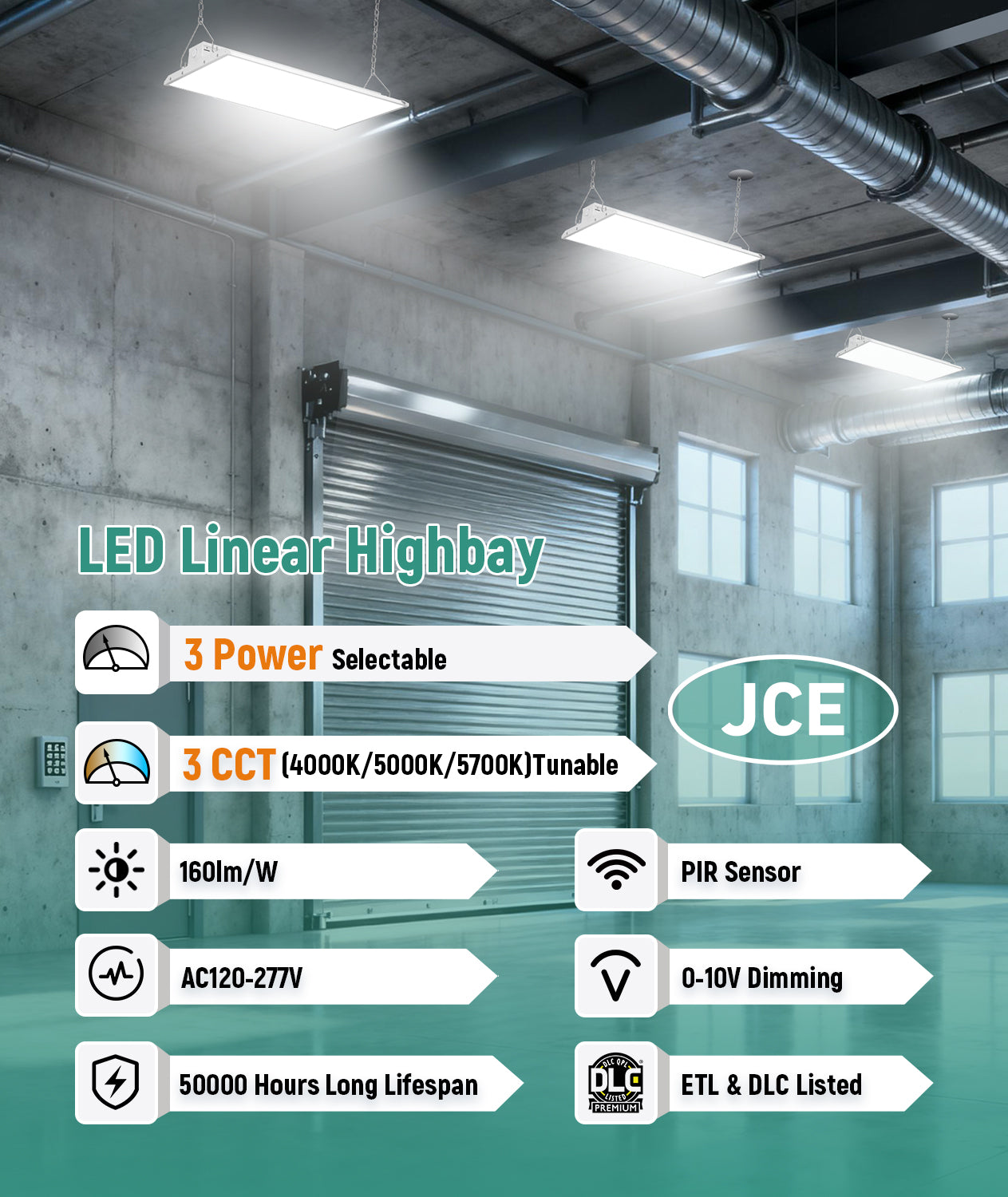 JEE 4ft LED Linear High Bay LHB10 250-300W