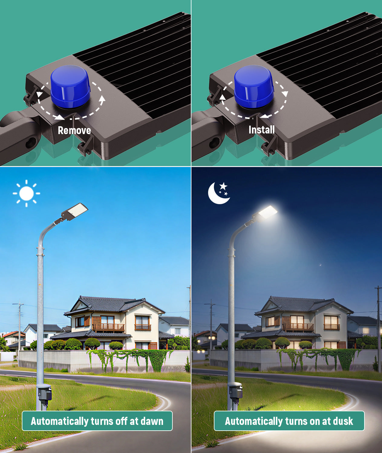 JEE AR09 LED Area Light 300-500W with Photocell Base
